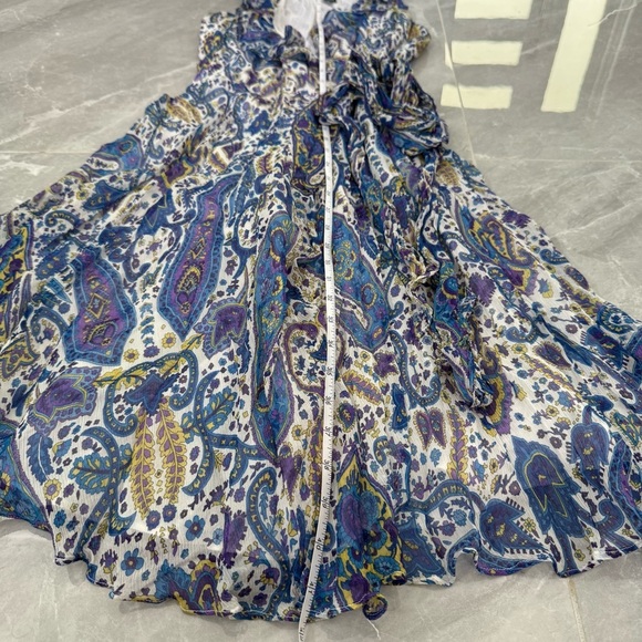 Women’s Lauren Ralph Lauren Paisley Floral Ruffle Tie Up Wrap Silk Dress Size 2 - Picture 16 of 16